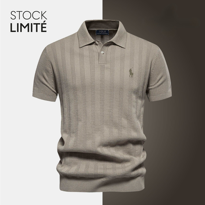 R.L Exclusive Men's Textured Knit Polo Shirt