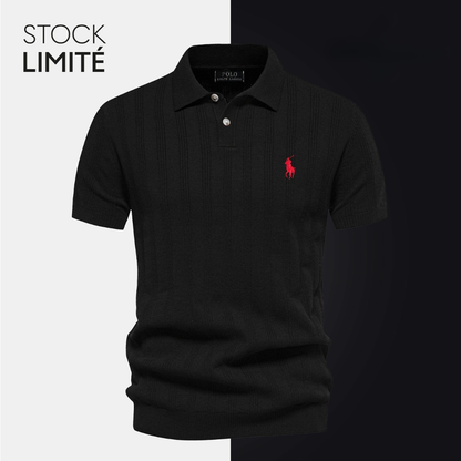 R.L Exclusive Men's Textured Knit Polo Shirt