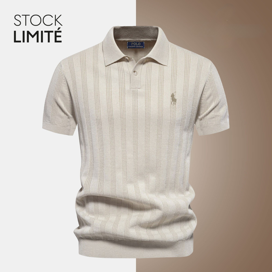 R.L Exclusive Men's Textured Knit Polo Shirt