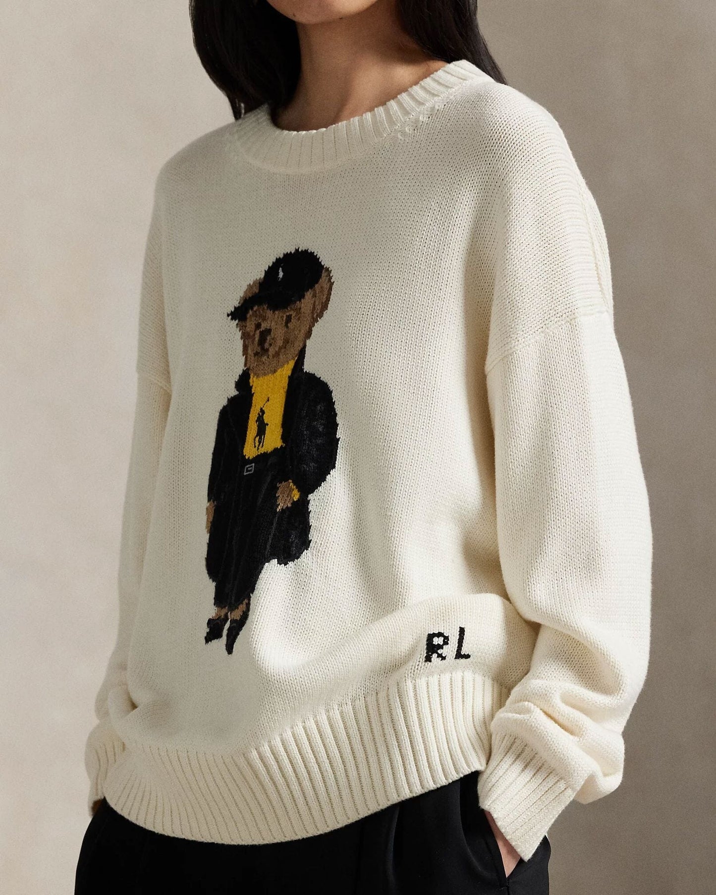 R.L Polo Bear Cotton Crewneck Sweater