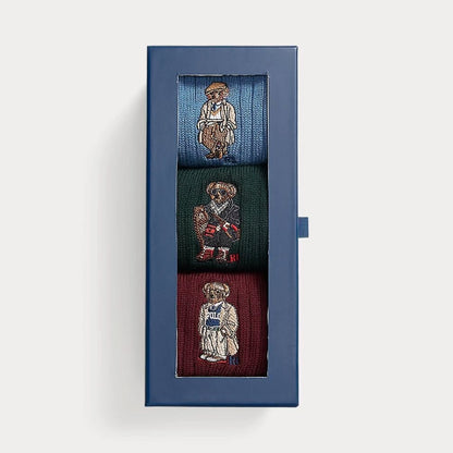 R.L Polo Bear Crew Socks 3-Gift Set