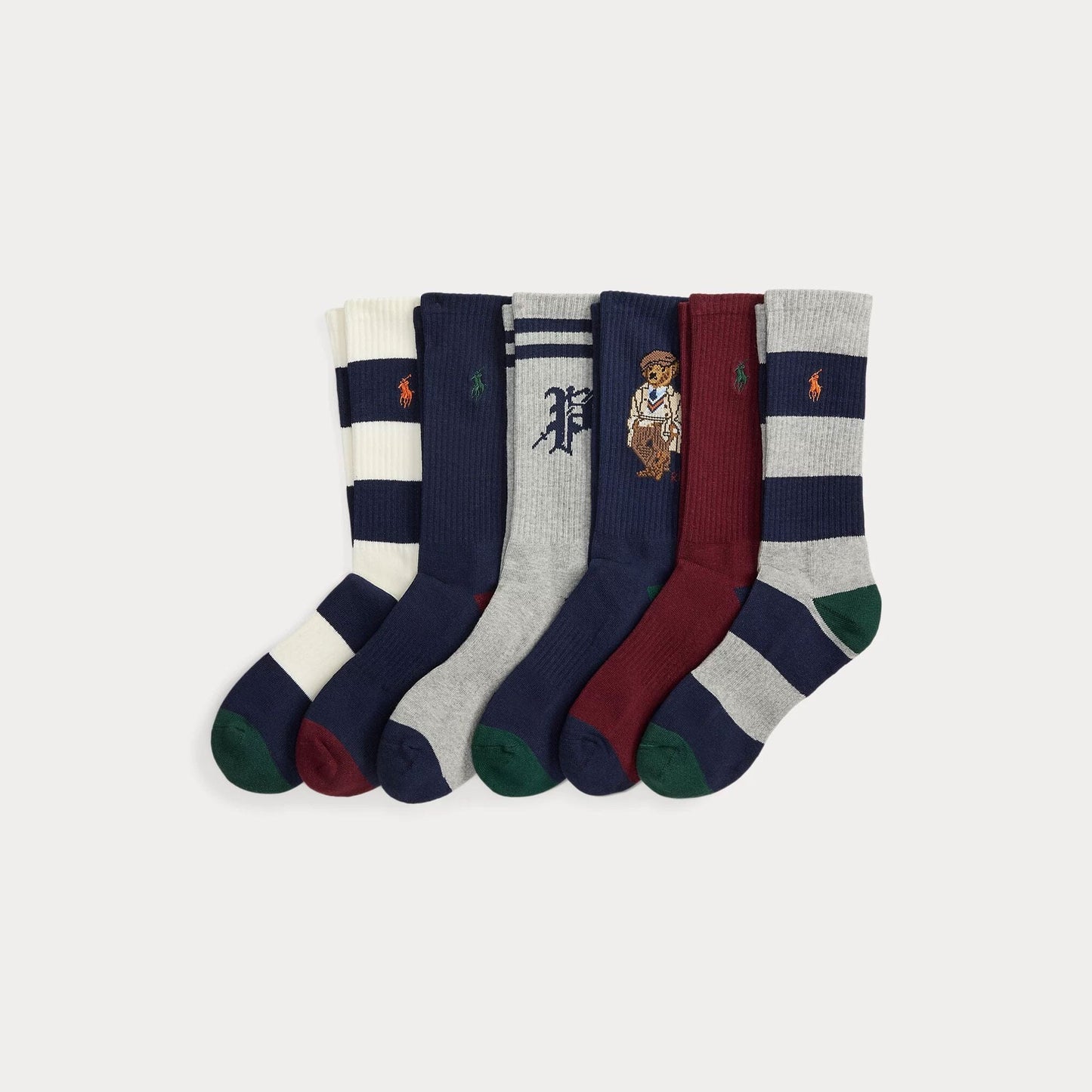 R.L Polo Bear Cotton-Blend Crew Socks 6-Pack
