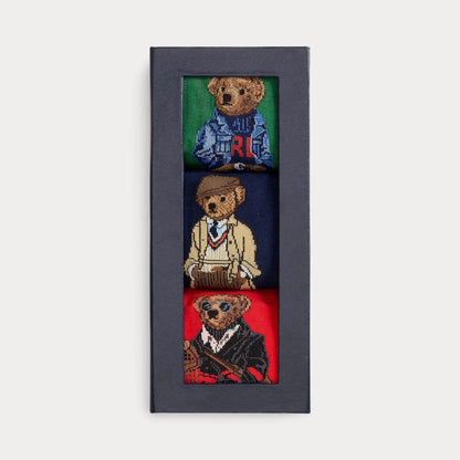 R.L Polo Bear Crew Socks 3-Gift Set