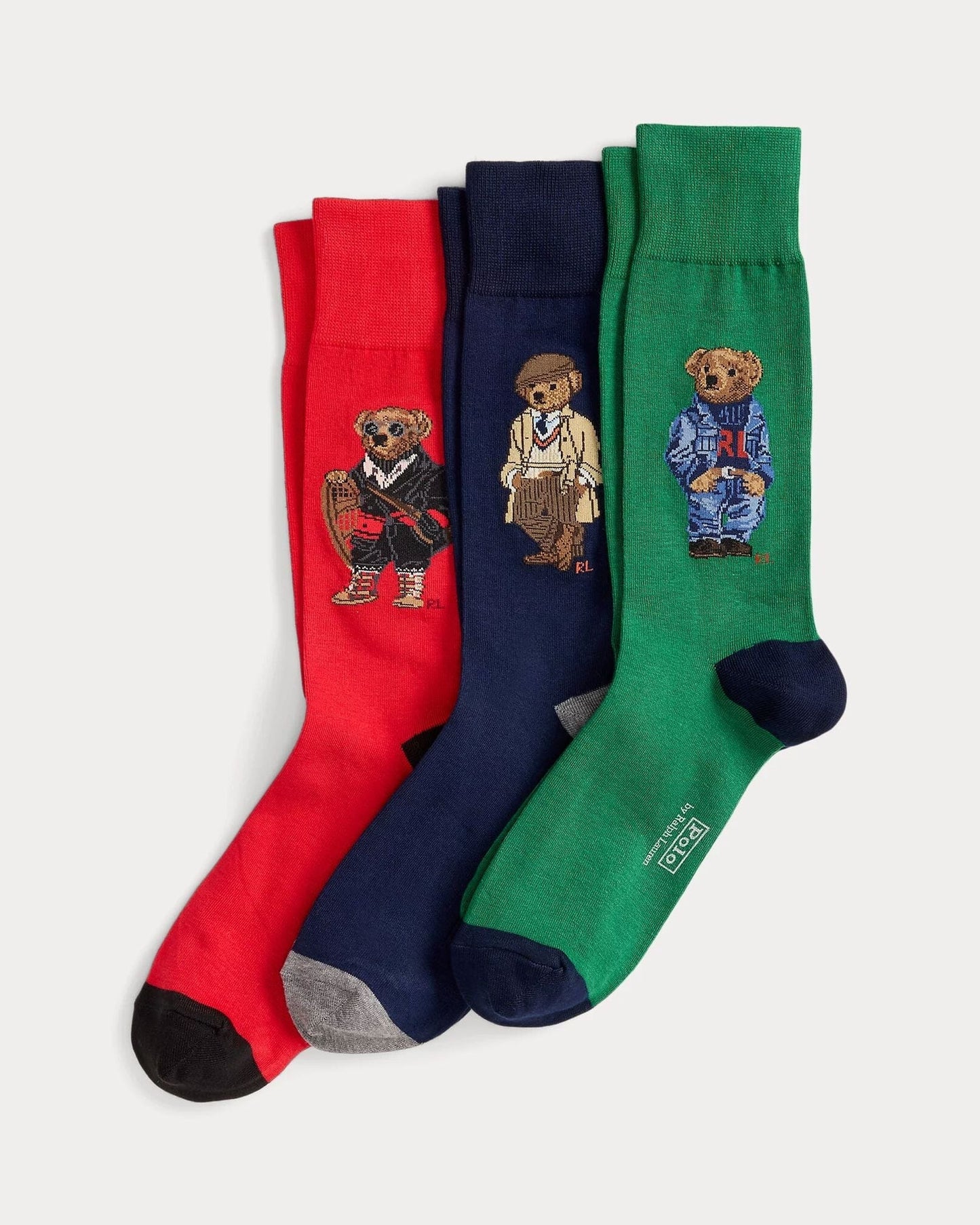 R.L Polo Bear Crew Socks 3-Gift Set