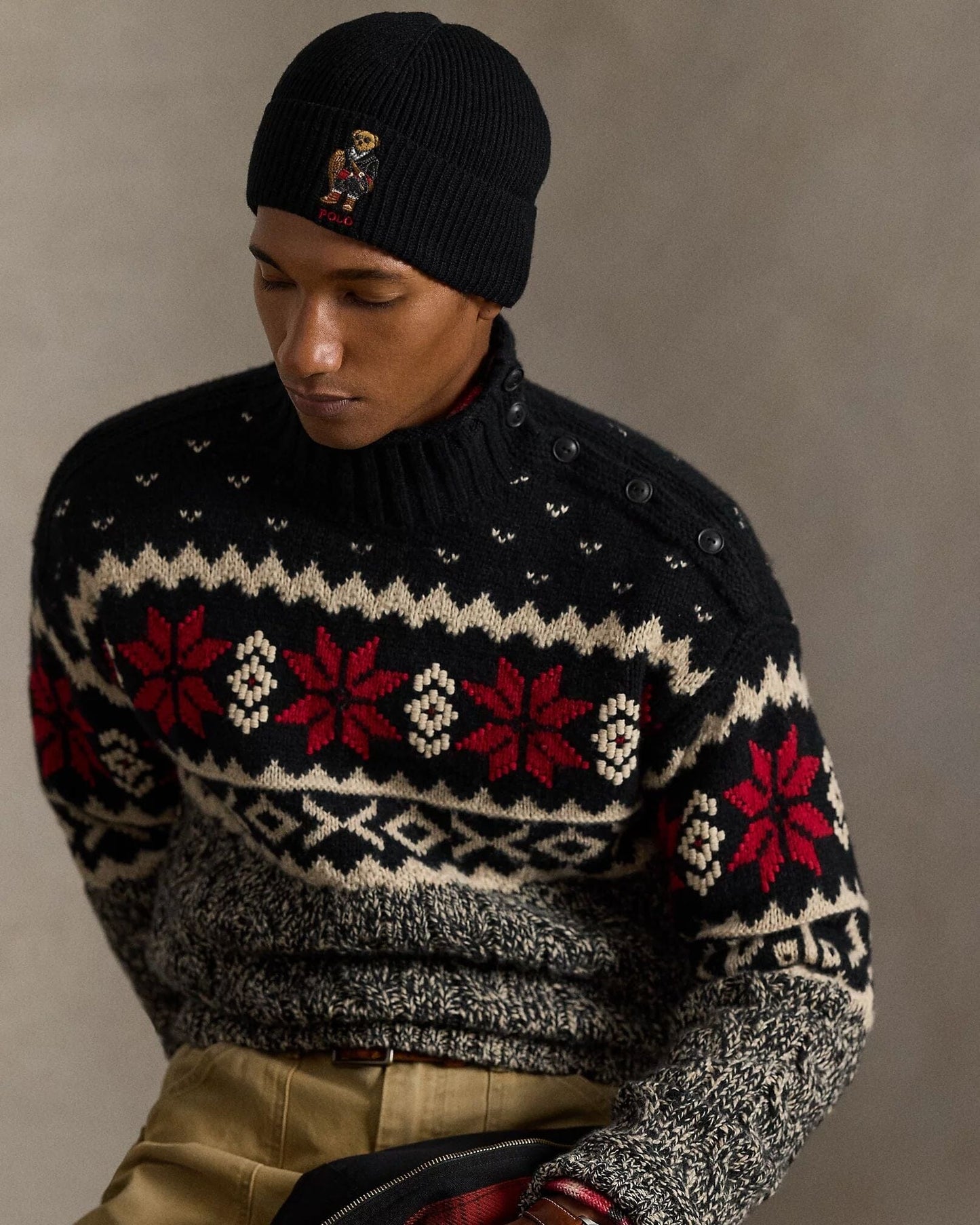 R.L Polo Bear Rib-Knit Beanie