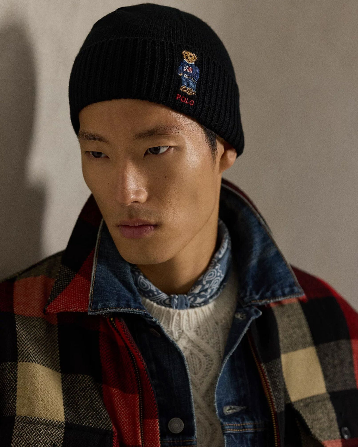 R.L Polo Bear Rib-Knit Beanie