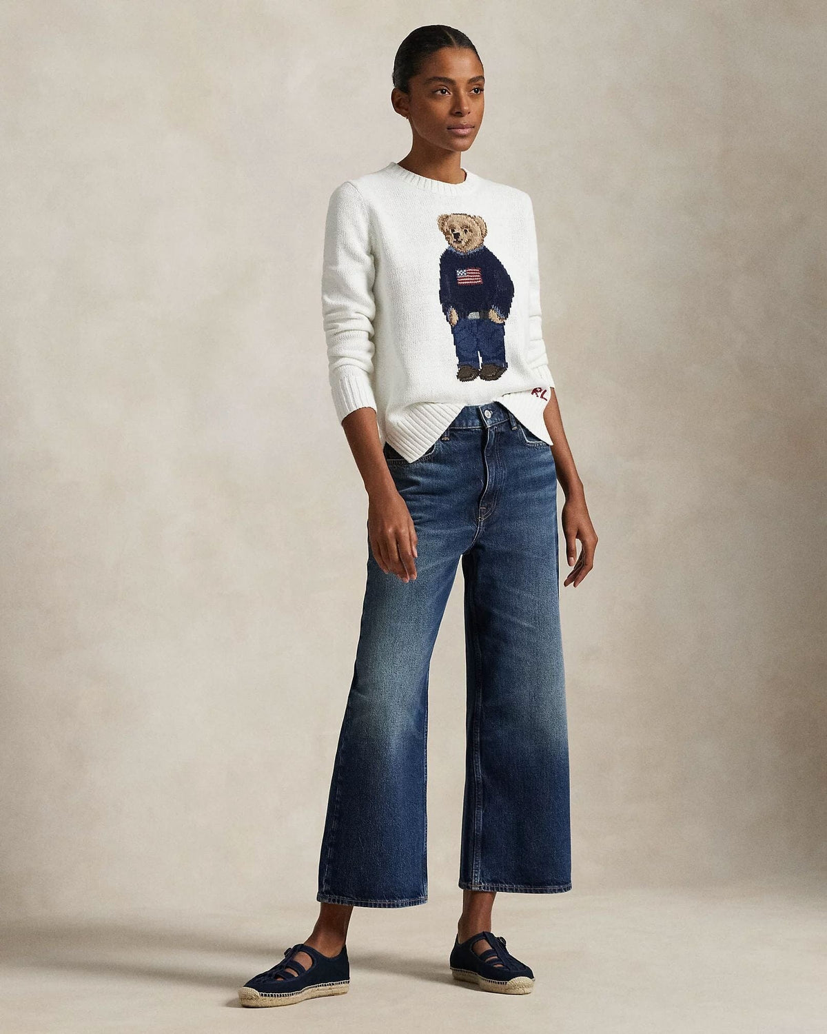 R.L Polo Bear Linen-Cotton Crewneck Sweater