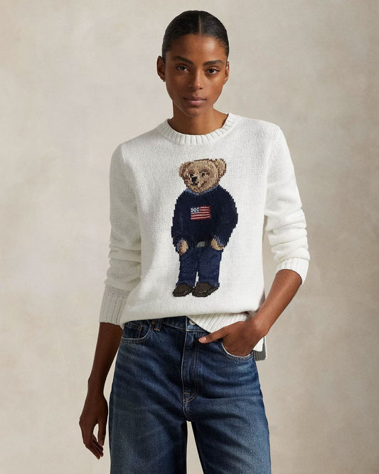 R.L Polo Bear Linen-Cotton Crewneck Sweater