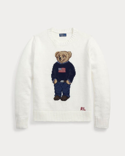 R.L Polo Bear Linen-Cotton Crewneck Sweater