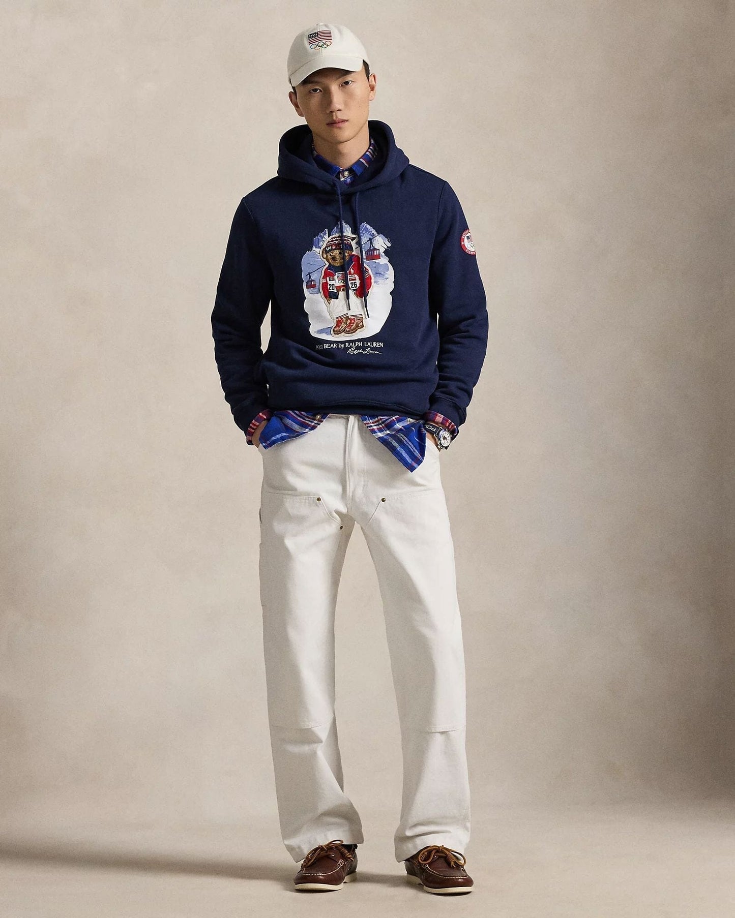 R.L Team USA Polo Bear Hoodie