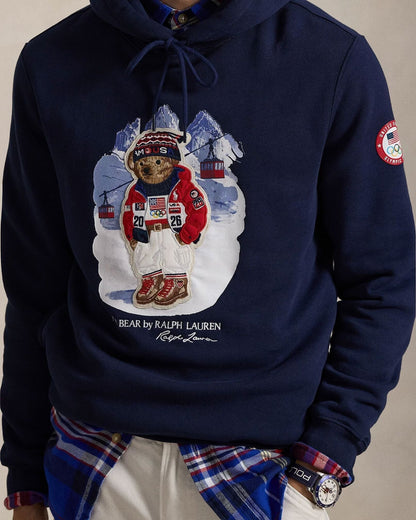 R.L Team USA Polo Bear Hoodie