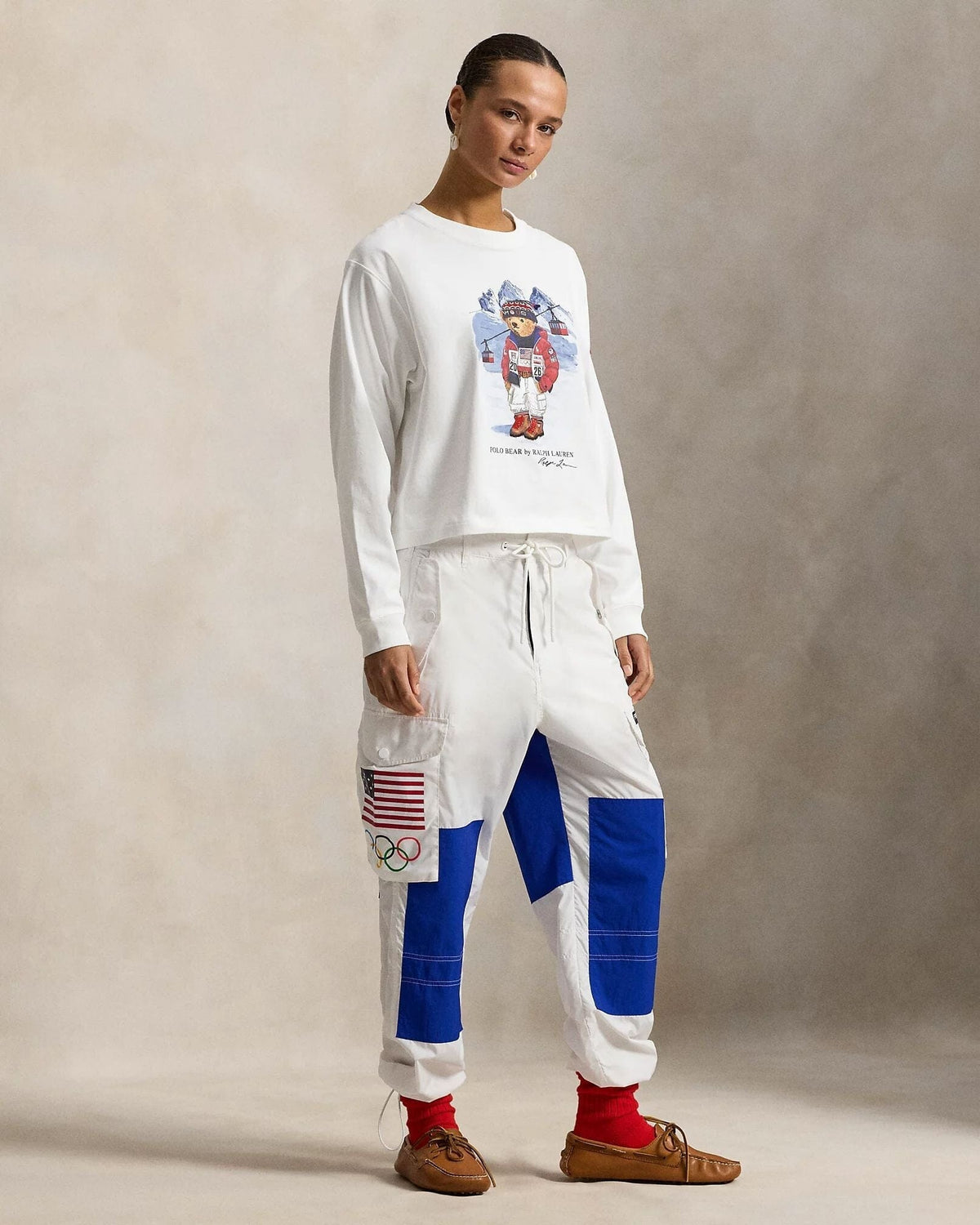 R.L Team USA Polo Bear Long-Sleeve T-Shirt