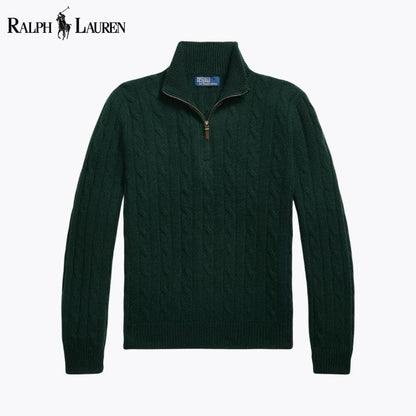 R.L Cable-Knit Cashmere Quarter-Zip Jumper