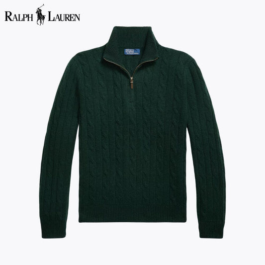 R.L Cable-Knit Cashmere Quarter-Zip Jumper
