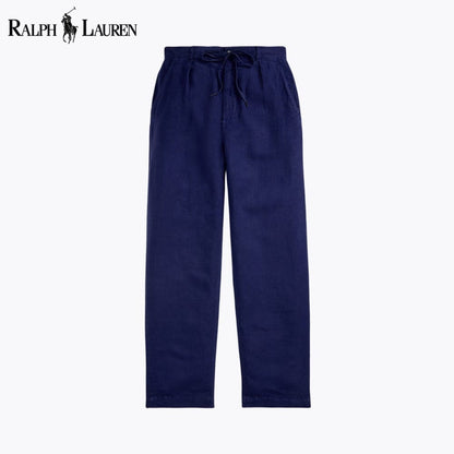 R.L Lateef Relaxed Fit Pleated Linen Pant