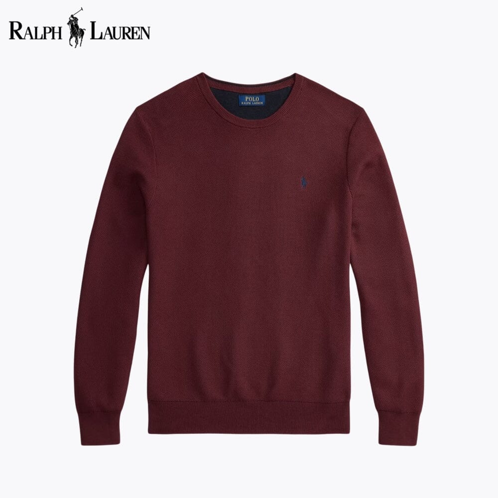 R.L Mesh-Knit Cotton Crewneck Sweater