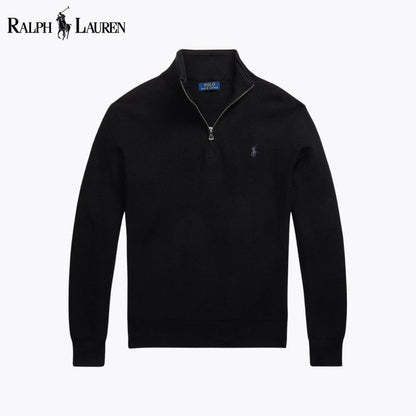 R.L Mesh-Knit Cotton Quarter-Zip Sweater