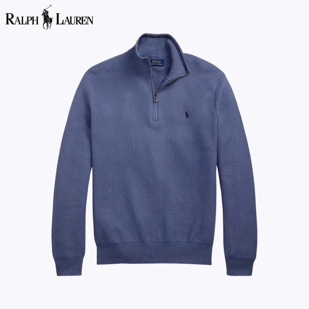R.L Mesh-Knit Cotton Quarter-Zip Sweater