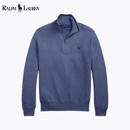 R.L Mesh-Knit Cotton Quarter-Zip Sweater