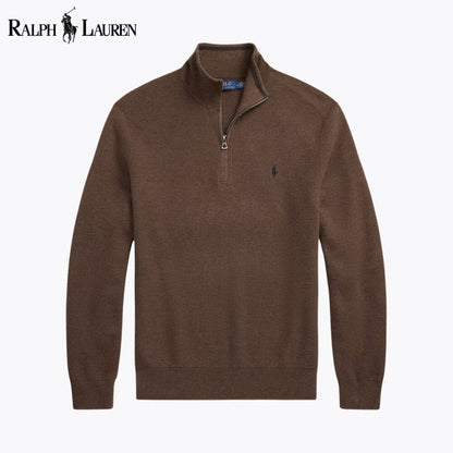 R.L Mesh-Knit Cotton Quarter-Zip Sweater