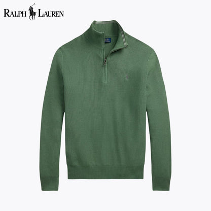 R.L Mesh-Knit Cotton Quarter-Zip Sweater