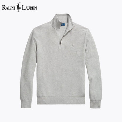 R.L Mesh-Knit Cotton Quarter-Zip Sweater