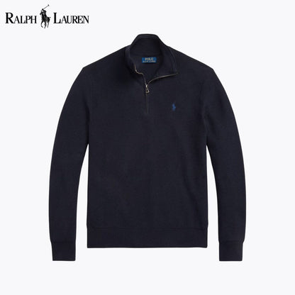 R.L Mesh-Knit Cotton Quarter-Zip Sweater