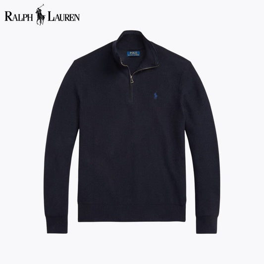 R.L Mesh-Knit Cotton Quarter-Zip Sweater