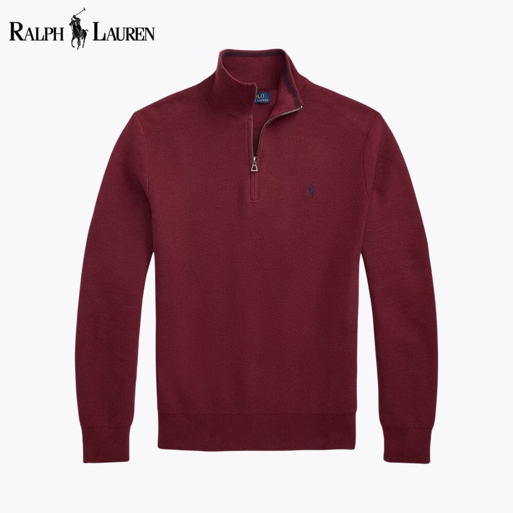 R.L Mesh-Knit Cotton Quarter-Zip Sweater