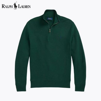 R.L Mesh-Knit Cotton Quarter-Zip Sweater