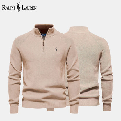 R.L Zip Cable-Knit Wool Knit Sweater