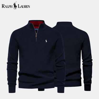 R.L Zip Cable-Knit Wool Knit Sweater
