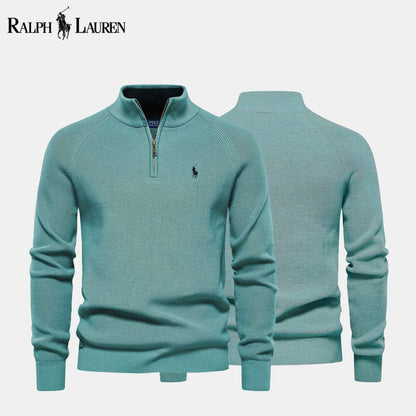 R.L Zip Cable-Knit Wool Knit Sweater